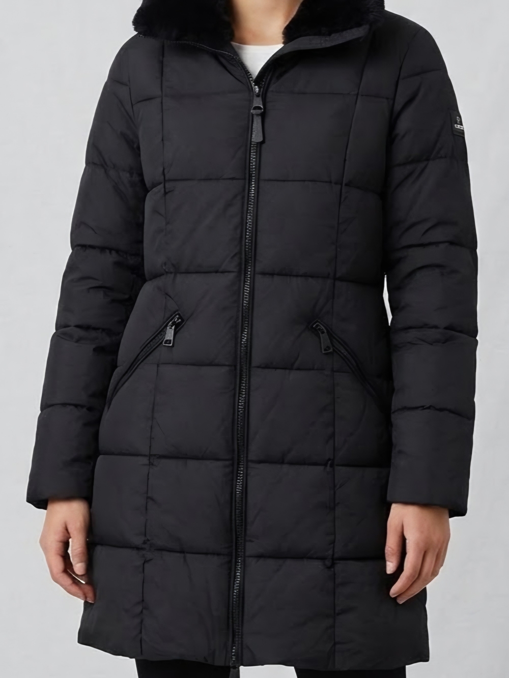 SWISS TECH Black Quilted Long Puffer Winter Coat - Women's - 36" Long - Picture 1 of 8